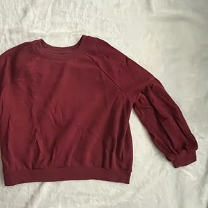 Cropped Puff Sleeve Crewneck